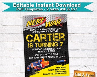 Dart Invitation EDITABLE TEXT DIY Dart Birthday Party Dart Invite Dart Wars Party Printables Dart Supplies - Instant Download