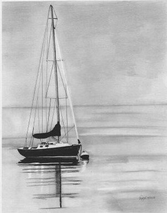 sailboat pencil sketch