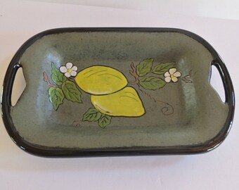 Holland Mold Ceramic Tray - Lemons and Foliage