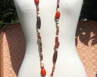 Ethnic necklace orange collection nature