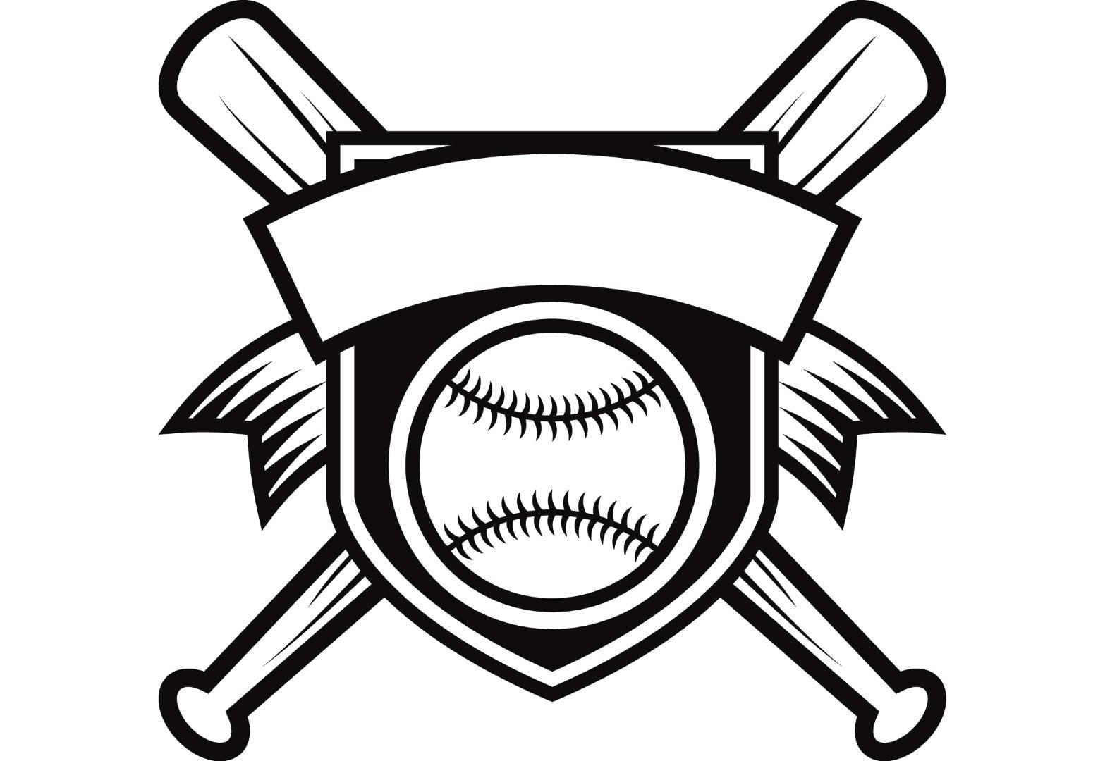 Baseball Logo 1 Banner Bats Crossed Ball Diamond Sports