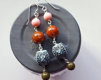 cinque terre earrings - vintage lucite and sterling