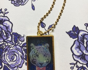 Charm planner agenda cornice oro con resina e figura tigre tiger gold oro