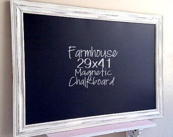 Farmhouse Kitchen Decor FRAMED CHALKBOARD Mom Organizer White Distressed Decor Rustic Chalkboard Chalkboard White Wash Barnwood Wall Decor