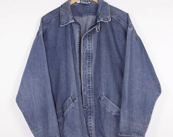 vintage 90s denim chore coat - kindle smocks - jacket - L - XL