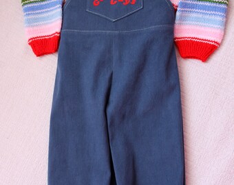 Corduroy overall and sweater Chucky Doll, Good Guys, chucky costume , corduroy pants, overalls