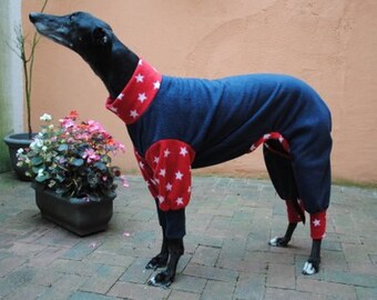 Greyhound & Whippet Pyjamas Red Star and Blue