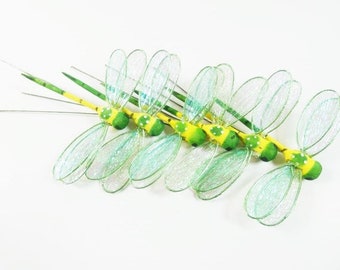 6 Green Dragonflies 3.5 Inches Dragonfly Embellishments Artificial Dragonflies Fake Dragonfly Craft Dragonfly