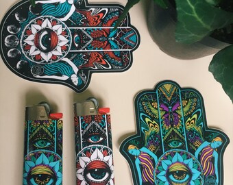 Third Eye Large Lighter + 4" Sticker Combo