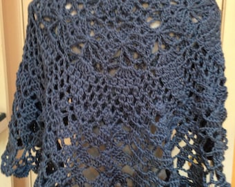 Country Blue Circular Shawl / Throw