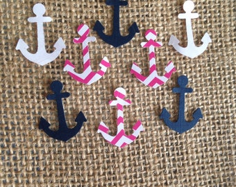 Anchor Confetti Navy, hot pink and white, Envelope confetti