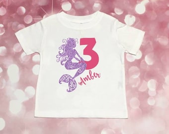 personalized little mermaid birthday shirts