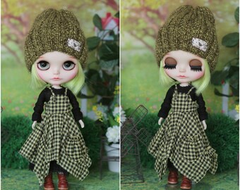 BOHO-style outfit with hat for Neo Blythe doll 1/6 size