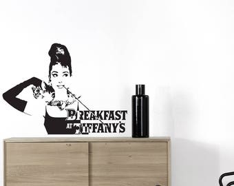 wall stickers Audrey Hepburn breakfast at tiffany's