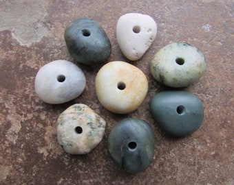 COLORFUL Drilled Beach Stones Beads Natural Stone Beads Spacers 3mm