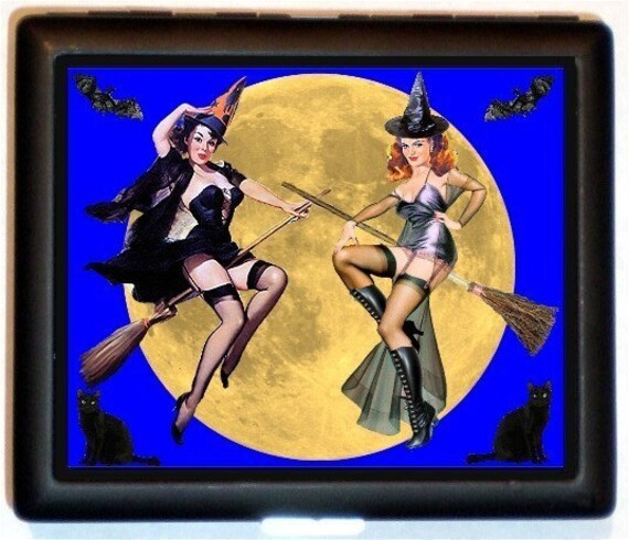 Items Similar To Pin Up Witch Cigarette Case Sexy Witches