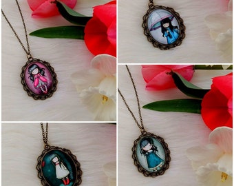 Gorjuss necklace, doll necklace, gift for her, birthday gift, simple beautiful necklace, summer jewelry, charm necklace