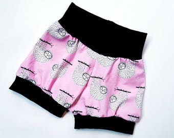 Short bio paresseux rose - Baby Pink Shorts - enfant Short rose - bébé bio Shorts - short d’été - bébé fille Shorts - Bubble Short