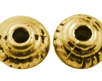 100 Antique Gold Bicone Spacer Beads 5mm (B16d)