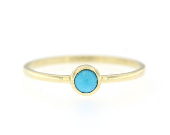 Turquoise Ring, Turquoise Gold Ring, Dainty Gold Ring, Gold Ring for Women, Stacking Gold Ring, Natural Turquoise Ring, Blue Stone, GR0595