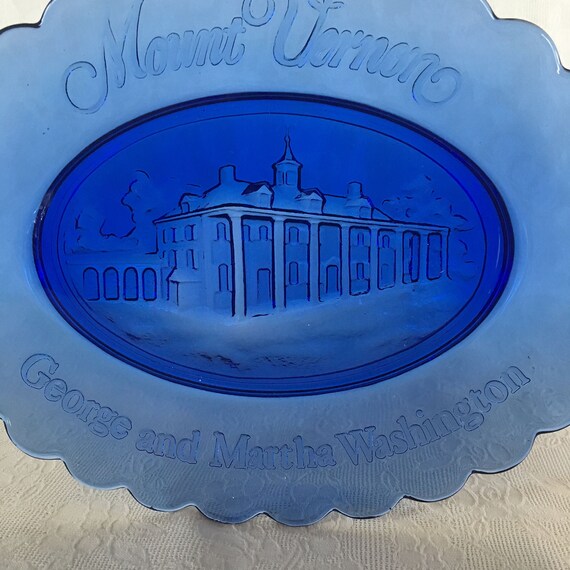 Cobalt Blue Mt. Vernon Plate Soap Dish by Avon with Original