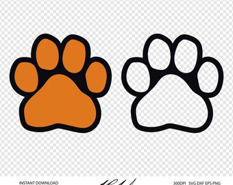 Paw Print Digital Cut Files - Digital Files - Paw Print SVG - Paw Print DXF - Paw Print EPS - Paw Print png - Vector - Paw Print Clipart