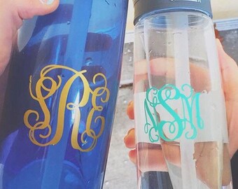 FREE SHIPPING - Monogram Vinyl Decal for Camelbak Water Bottle- 46 Colors