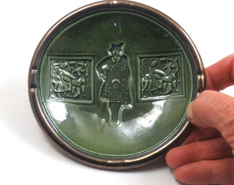 Ceramic Bowl Handmade Pottery Female Celtic Kilt