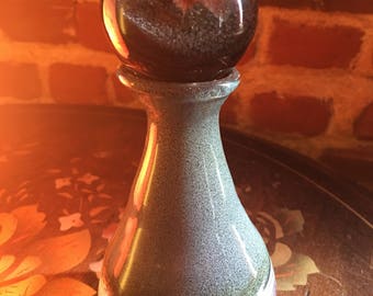 Handblown Glass Vase with Marble Topper