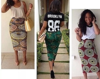 Ankara Fitted Pencil Skirt