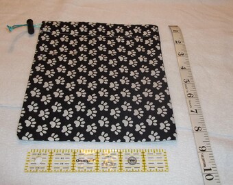 White Paws Handmade Drawstring Bag