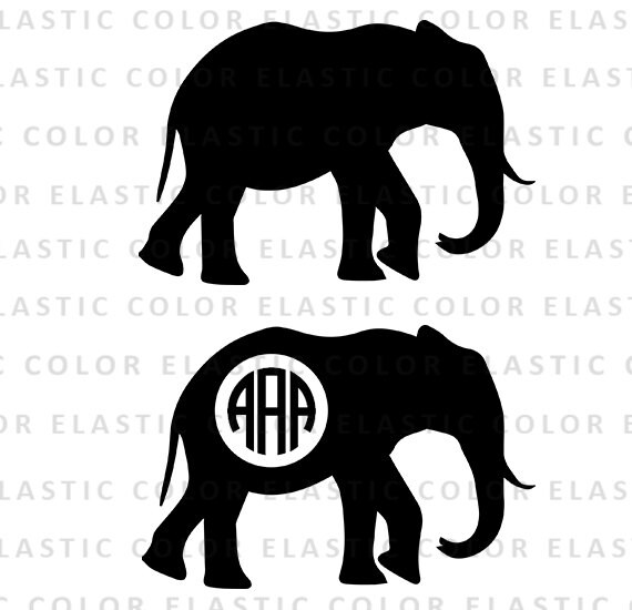 Elephant svg file elephant monogram file elephant clipart