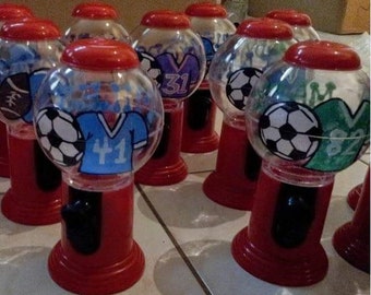 Sports Gumball Machine Favors, Personalized Gumball Dispensers, Custom Candy Party Favors