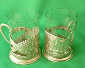 Soviet glass holder Vintage glass holder Tea glass holder Serving tea Metal glass holder Soviet kitchen decor Soviet souvenir Vintage holder