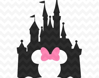 Disney Castle svg, Disney Castle Silhouette, Disney Castle with Minnie head, Disney files for Cricut and Silhouette, Disney vector clipart