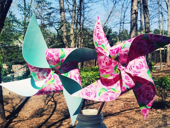 12 Custom Lily Pulitzer Inspired Pinwheels