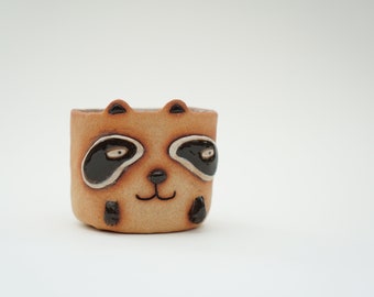 Raccoon , Handmade ceramic , holder , animal , pottery