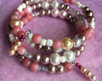 pink memory wire bracelet