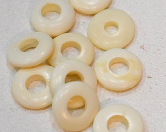 Beads Bone White Donut Vintage Beads 20mm