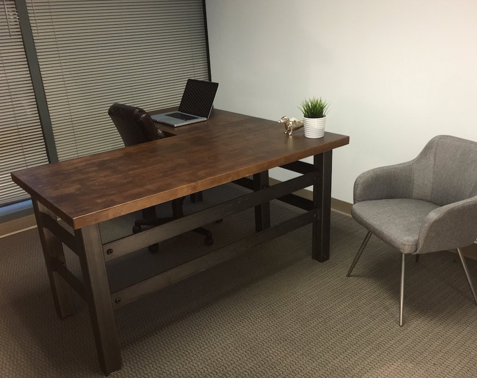 The Brooklyn Executive L shape desk Modern Industrial fice The Brooklyn Executive L shape desk Modern Industrial fice