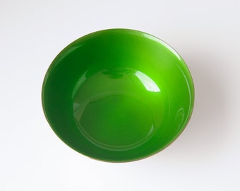 Reed And Barton Paul Revere Bowl // Silver Plate and Bright Green Enamel // Reed and Barton 1120