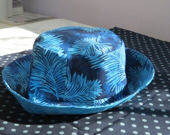 Small Blue Batik sun hat