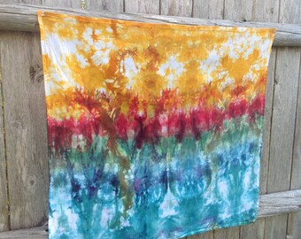 Hand Dyed, 100% Cotton, Flour Sack Towel, Eco-Friendly, Kitchen Towel, Dish Towel, 27" x 30", Multi-colored, “By the River”