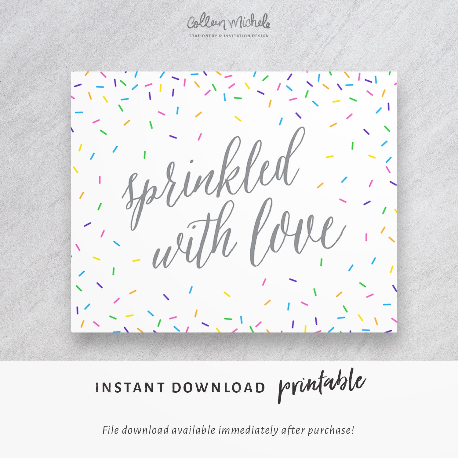 Sprinkle Shower Sign Sprinkled with Love 8x10 or