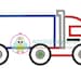 Semi Truck Applique -- Machine Embroidery Design