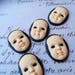 Scary Doll Cameo Cabs Cabochon Monster Doll Broken Doll Face Creepy Gothic Black Ivory 40x30mm 5 PIECES