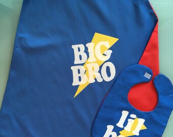 Big Brother / Little Brother Cape - Handmade and Reversible