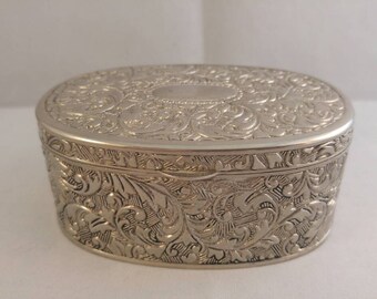 Trinket box embossed metal