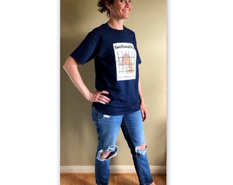 SaveKoreanDogs 100% cotton short sleeve t-shirt navy blue FREE ship to US only