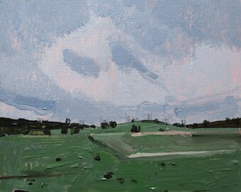 May 9, 2:00 p.m., Original Spring Landscape Painting on Panel, Ready to Hang, Stooshinoff